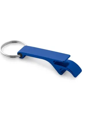 BAITT. Porte-clés en aluminium avec ouvre-capsules – Bleu royal
