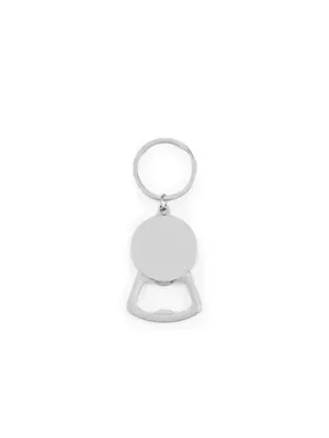 MEEKO. Porte-clés en fer de forme ronde en zinc et bambou