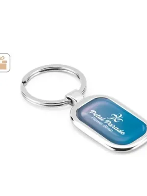 ZABEL. Metal keyring designed for customisation by doming