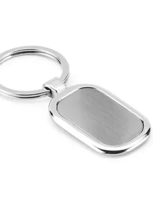 ZABEL. Metal keyring designed for customisation by doming – Argenté satiné