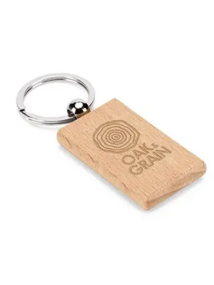 STEWIE. Rectangular keyring in beech wood