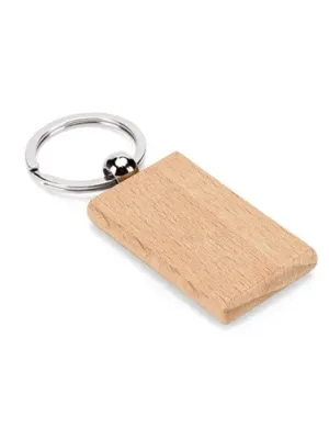 STEWIE. Rectangular keyring in beech wood – Naturel