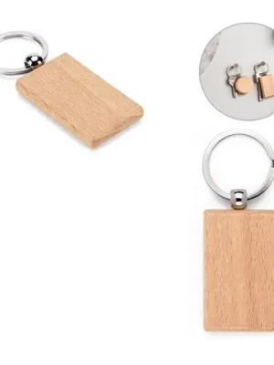 STEWIE. Rectangular keyring in beech wood