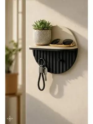 KETCHUM. Rectangular key holder with braided polyester cord (21% recycled) and polyurethane (79% recycled)