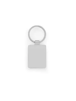 GASTON RECTANGULAR. Rectangular iron keychain in zinc and bamboo