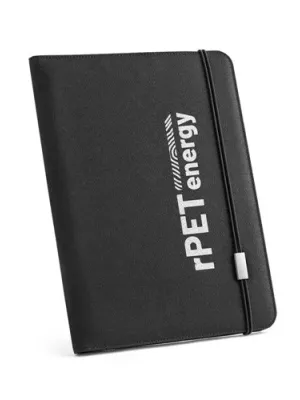 EMERGE FOLDER II. A4 folder in recycled polyester (100% rPET) 300D with elastic closure