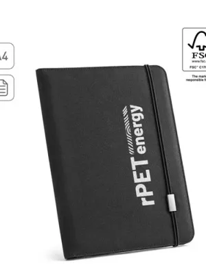 EMERGE FOLDER II. A4 folder in recycled polyester (100% rPET) 300D with elastic closure