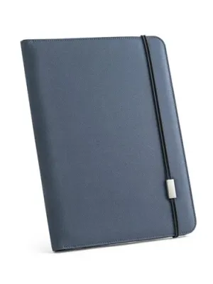 EMERGE FOLDER II. A4 folder in recycled polyester (100% rPET) 300D with elastic closure – Bleu