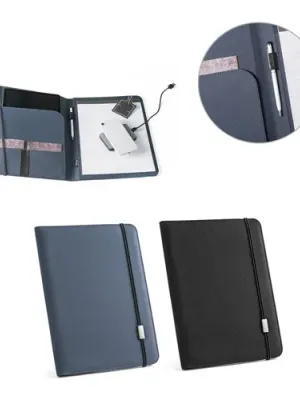 EMERGE FOLDER II. A4 folder in recycled polyester (100% rPET) 300D with elastic closure