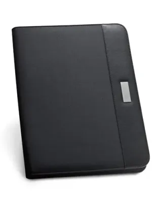PASZO. Porte-documents A4 en PU et microfibre avec bloc de pages lignées – Noir