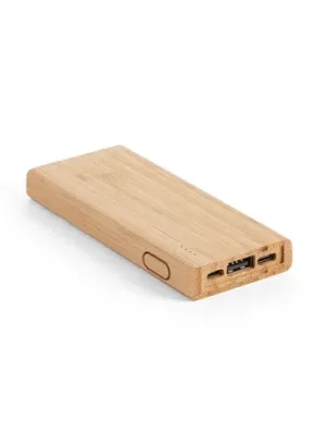 KOHN. Power bank 5'000 mAh, fabricado en bambú – Naturel