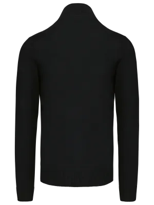 Men's zip neck jumper – Black