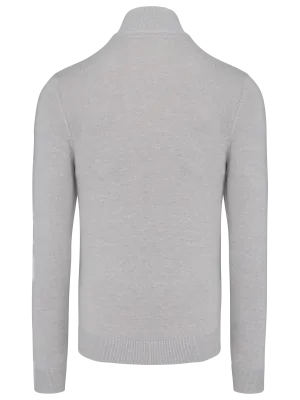 Men's zip neck jumper – Grey Melange
