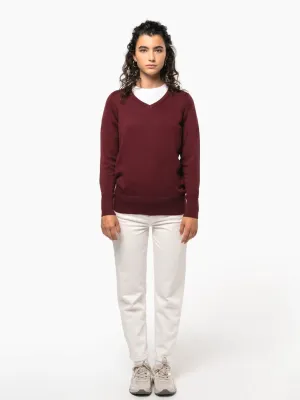 Pull col V femme