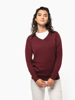 Pull col V femme