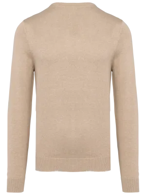 Men's V-neck jumper – Beige heather
