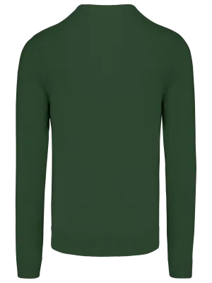 Men's V-neck jumper – Forest Green