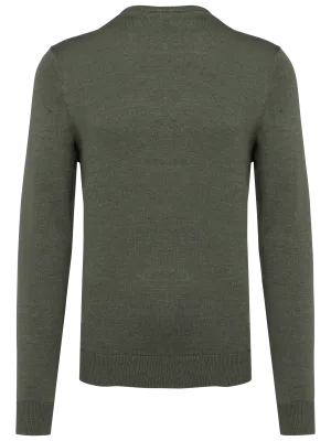 Men's V-neck jumper – Green Marble Heather