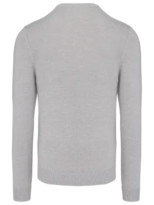 Men's V-neck jumper – Grey Melange