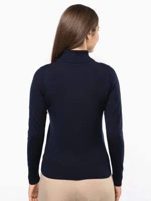 Pull Mérinos col roulé femme