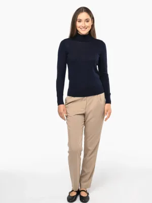 Pull Mérinos col roulé femme