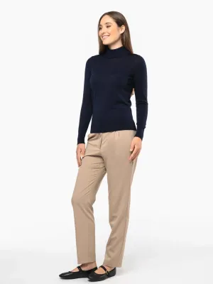 Pull Mérinos col roulé femme