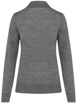 Pull Mérinos col roulé femme – Grey Heather