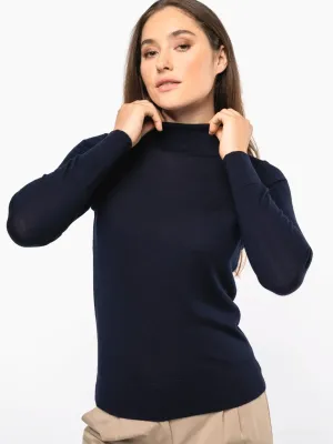 Pull Mérinos col roulé femme