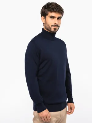 Pull Mérinos col roulé homme