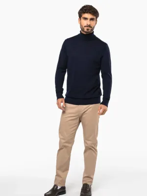 Pull Mérinos col roulé homme
