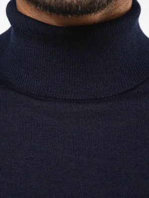 Pull Mérinos col roulé homme