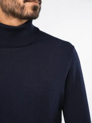 Pull Mérinos col roulé homme