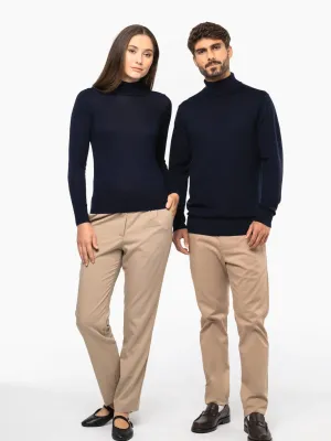 Pull Mérinos col roulé homme