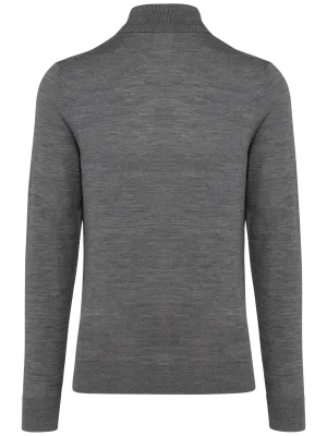 Pull Mérinos col roulé homme – Grey Heather