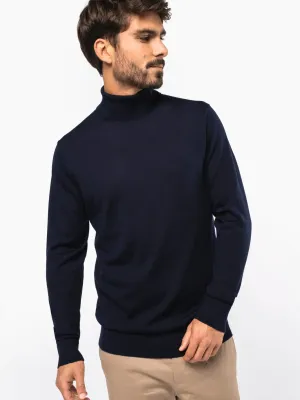Pull Mérinos col roulé homme
