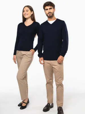 Pull Mérinos col V femme