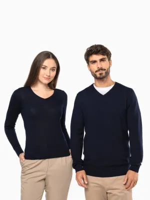 Pull Mérinos col V femme