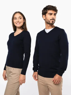 Pull Mérinos col V femme