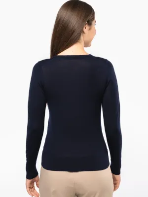 Pull Mérinos col V femme