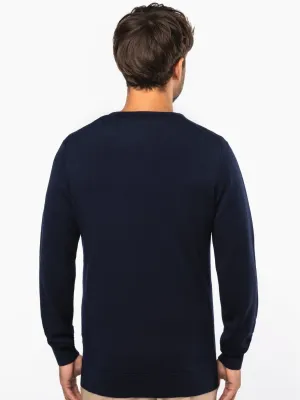 Men's V-neck merino jumper