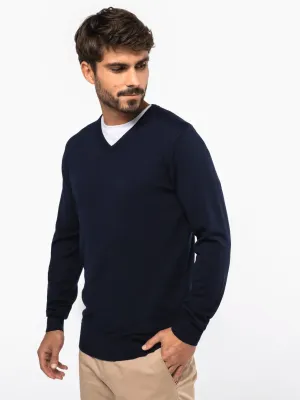 Men's V-neck merino jumper