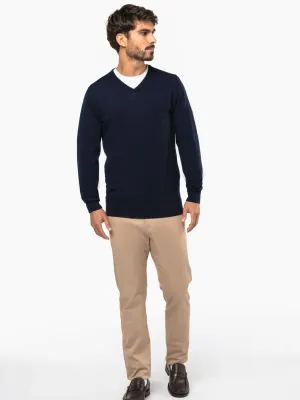 Men's V-neck merino jumper