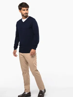 Men's V-neck merino jumper
