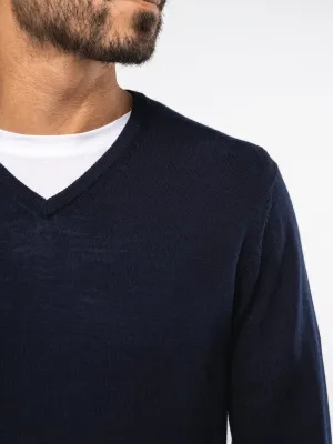 Men's V-neck merino jumper