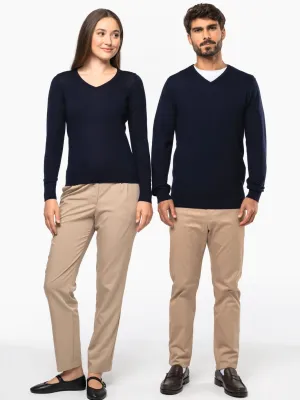 Men's V-neck merino jumper