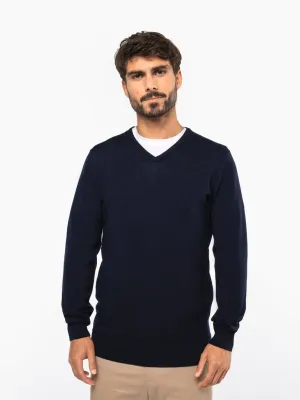 Men's V-neck merino jumper