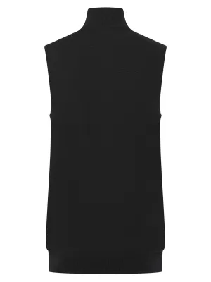 Men's sleeveless zip-up jumper – Black