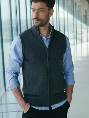 Men's sleeveless zip-up jumper