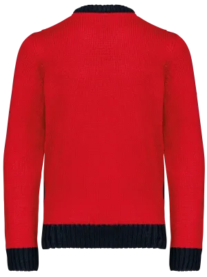 Pullover col rond de Noël enfant – Cherry Red