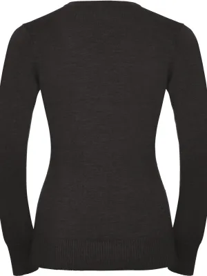 Jersey de mujer cuello de pico – Charcoal Marl